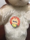 Vintage Steiff Mohair Molly Dog Hand Puppet 1950s Chest Tag Ribbon Clean Fresh