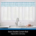 2-3  Metal Wrap Around Adjustable Double Curtain Rod  84-120  Adjustable Length