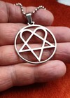 Him Heartagram In Circle 3 5cm  Pendant Necklace  Charm