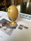 Vintage Wood Egg Sewing Kit Darning Egg Rare