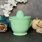 Green Jadeite Depression Style Glass Measuring Cup   Juicer Reamer  Vintage Bowl