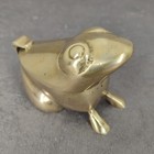 Vintage Solid Brass Frog Trinket Box Hinged Lid Ring Holder Whimsical Decor