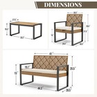 4pc Patio Wicker Furniture Outdoor Rattan Sofa Indoor  Outdoor Conversation Set