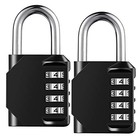 2 Pack 4 Digit Combination Padlock For School Gym Locker Weatherproof 