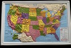Lot Of 2 Vtg Early 1990 s Nystrom 3-d Raised Relief World Map usa Map Classroom