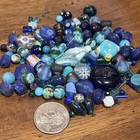 Vintage Old Stock Mixed Art Glass  Italian Blue Beads  Exact Lot