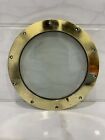 Authentic Antique Brass Ship Porthole Window   Round Salvaged Maritime D  cor