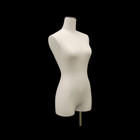 Adult Female Pinnable White Linen Dress Form Mannequin Torso With Thighs   Base