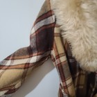 Vintage 70s Faux Fur Collored Fall Plaid Long Coat Sz 10 Gorgeous      Rare Find 