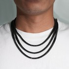 4-5mm Black Moissanite Tennis Chain Necklace Hip-hop Men316 Stainless Steel