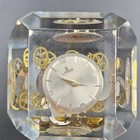 Vintage 1970s Lucite Cube Paperweight Exploded Watch Parts Lanco Swiss Mcm