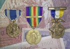 Framed Original Wwi Usa Medals   Ribbons  Ny  National   Rochester  named 