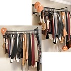 Heavy Duty Pipe Clothes Rack Garment Shelf Wall Mounted Ceiling Hanging Bar Rods