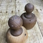 Set Two Wooden Handmade Handturned Biscuit Cookie Cutters Primitive Wood Kitchen