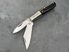 Barlow Vintage Retro Pocket Knife 2 Blades Sharp Stainless Steel Black Handle