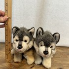 Demdaco Nat   Jules Gray Wolf Pups Plush Animalcraft Lot Of 2