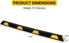 2pcs 72  Curb Parking Garage Floor Stopper 55000lb Rubber Parking Curb
