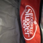 Louisville Slugger Wheeled Baseball Equipment Bag W  Carry Handle Red gray black