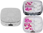 Set Of 2 Square-shaped Pill Boxes With Mirror