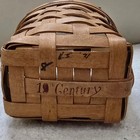 Vintage 19th Century Woven Wood Basket With Handle Rustic Farmhouse Decor Small