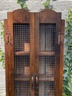 Vintage Wood Medicine Spice Wall Cabinet Cupboard Country Cottage Farmhouse