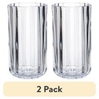 14oz Clear Fluted Glass Tumbler Dishwasher Safe Durable Beverage Cup Set New