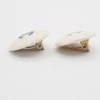 Chanel Cc Logo Button Earrings 95c Clip-on Plastic White Ghw Vintage 31kd277