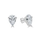 925 Sterling Silver 2ct Pear Shaped Cubic Zirconia Stud Earrings  6mm Earrings