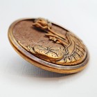 Large Antique Art Nouveau Flower Picture Button W  Wood Background   1-1 2  38mm