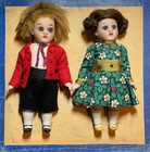 Antique German All-bisque Doll Pair 4 5   On Original Card  C  1910 Mint