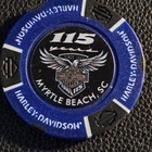 115th Anniversary Myrtle Beach Hd   South Carolina  blue  Harley Poker Chip