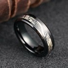 Men s 8mm Tungsten Carbide Wedding Band - Black High Polish  Comfort Fit  Green 