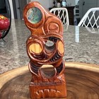 Vtg  M  ori Woodcarving Manaia Guardian Tiki- Paua Shell Nz Jg Jenkins Hauraki C 