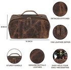 Luxury Leather Men   s Toiletry Travel Bag     With Spacious Storage   Carry Handle