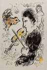 Signed   Numbered Edition Marc Chagall Lithograph  the Violinist 