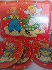Vintage Tin Childs Tea Set  Ohio Art  150  Dutch Winter  12 Pieces  1 Kettle