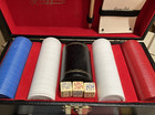 Griffon Vintage Poker Set Chips  Cup  Bakelite Dice  Kem Cards   Box   Lock  Key