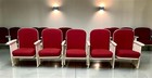5 Theater Seats  Vintage Red Upholstered Tip-up Cinema Auditorium Seating  A30