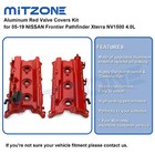 Aluminum Red Valve Covers Kit For 05-19 Nissan Frontier Pathfinder Xterra 4 0l    