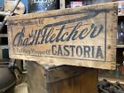 Antique Wooden Crate Fletcher   s Castoria Medicine Apothecary Bottle Box