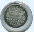 Canada 1880-h  Five Cent Silver --fine