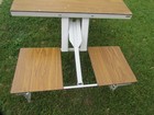 Vintage Suitcase Folding Picnic Table   Chair Set Steel Frame Made In Taiwan