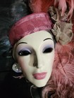 Vintage Clay Art Ceramic Lady Porcelain Mask Art Deco Style