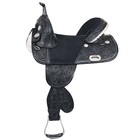 Hilason Western Horse Treeless Trail Barrel Saddle American Leather Black   For