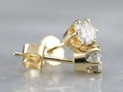 1carat Round Cut Lab Created Diamond Stud Earrings 14k Yellow Gold Plated Silver