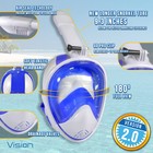 V 2 180   Anti-fog Swimming Full Face Mask Surface Diving Snorkel Scuba For Gopro