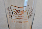 Vintage Miller High Life Beer Glass Gold Logo 9    Tall Stem Pilsner Lot Of 2