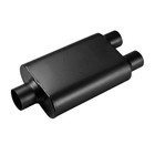 Universal Dual Chamber Muffler  Single In Dual 2 5  In - 2 5  Dual Out Black
