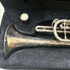 Behning Sons Bass Trumpet Gold With Case   Mouthpiece Vintage Brass Instrument