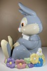 Disney Thumper Ceramic Cookie Jar 11 75  Bambi Rabbit Bunny Flowers  read 